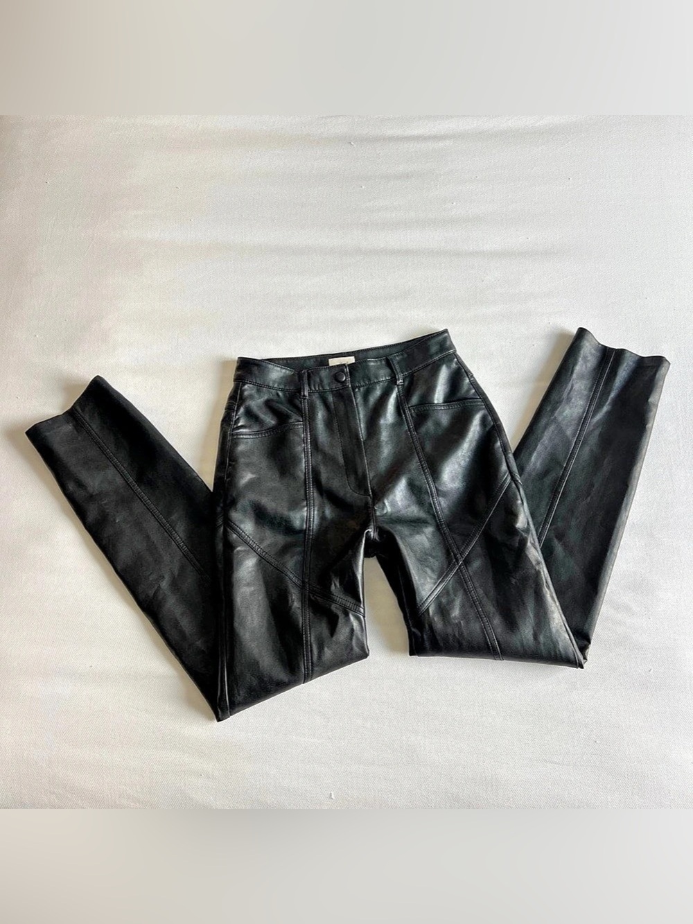 Wilfred Faux Leather Skinny Pants Black Size 4